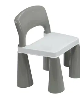 Dekorácie do detských izieb New Baby Detská sada stolíka a stoličiek 3 ks, sivo-biela