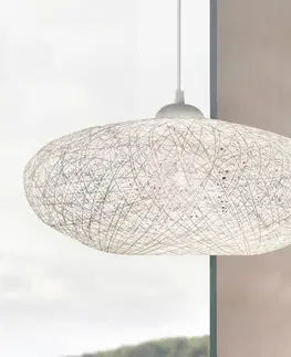 Závesné svietidlá EGLO Textilná závesná lampa Campilo v bielej