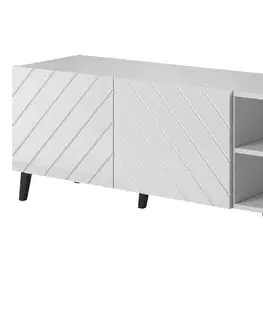 TV stolíky CAMA MEBLE Abeto 150 tv stolík biela / biely lesk