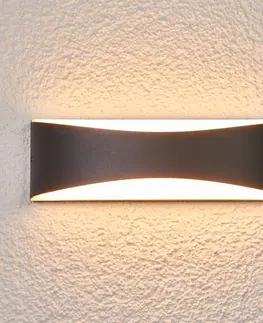 Vonkajšie nástenné svietidlá Lucande Vonkajšie LED svietidlo Akira antracitové
