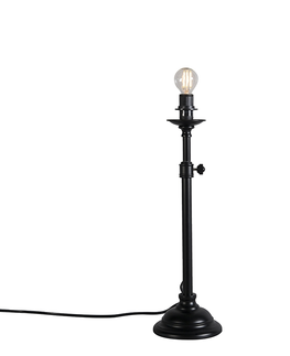 Stolove lampy Klasická stolová lampa čierna nastaviteľná bez tienidla - Accia