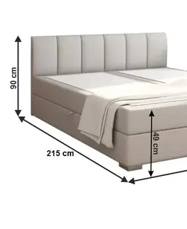 Postele KONDELA Riana Komfort 160 čalúnená manželská posteľ svetlosivá