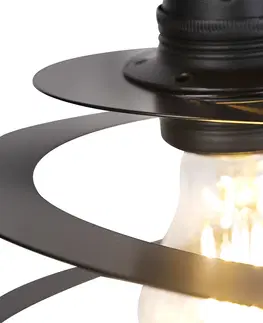 Zavesne lampy Dizajnové závesné svietidlo 2-svetlo so špirálovým tienidlom 20 cm - Scroll