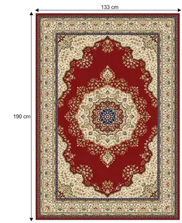 Koberce a koberčeky KONDELA Kendra Typ 3 koberec 133x190 cm vínovočervená / orientálny vzor