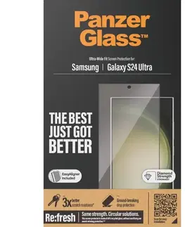 Ochranné fólie pre mobilné telefóny Ochranné sklo PanzerGlass Re:fresh UWF s aplikátorom pre Samsung Galaxy S24 Ultra, čierna 7352