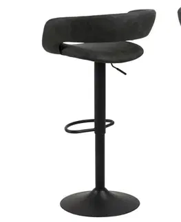 Barové stoličky Dkton Dizajnová barová stolička Natania, antracitová a čierna