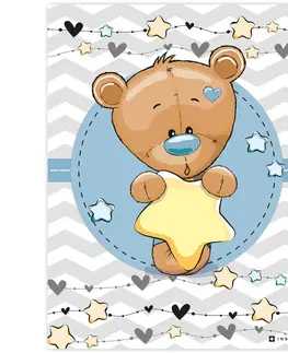 Obrazy do detskej izby Obraz rozkošného medvedíka s hviezdou