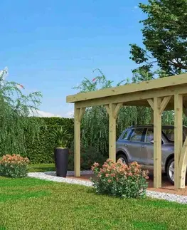 Záhradné domčeky Drevený prístrešok / carport CLASSIC 2C Lanitplast