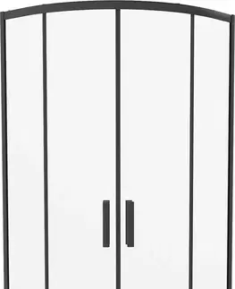 Sprchovacie kúty MEXEN - Rio štvrťkruhový sprchovací kút 70x70, transparent, čierna 863-070-070-70-00