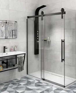 Sprchové dvere GELCO - VOLCANO BLACK obdĺžniková sprchová zástena 1200x800 L/P varianta GV1412GV3480