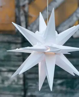 Vianočné svetelné hviezdy STERNTALER Dekoračná LED hviezda, 18-cípa, Ø 25 cm, biela