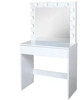 Toaletné stolíky Toaletný stolík Malmo +led biely