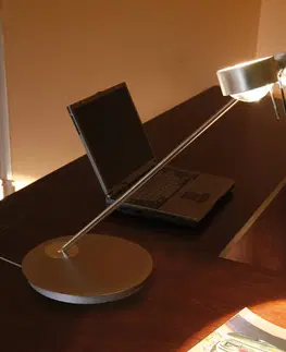 Stolové lampy Top Light 2-svetelná stolová lampa PUK TABLE, matný chróm