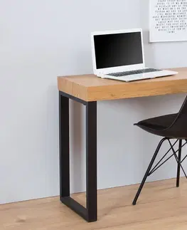 Pracovné stoly Písací stôl ASTERIOS Dekorhome Strieborná / čierna