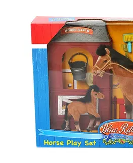 Hračky - figprky zvierat MAC TOYS - Kôň 20 cm a 10 cm so stajňou a príslušenstvom, Mix Produktov