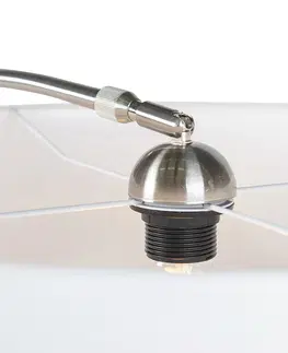 Nastenne lampy Moderné nástenné oblúkové svietidlo oceľové s bielym tienidlom nastaviteľné 50/50/25