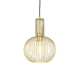 Zavesne lampy Dizajnové závesné svietidlo zlaté - Wire Whisk