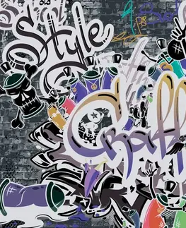 Samolepiace tapety Samolepiaca tapeta trendy fialová graffiti stena