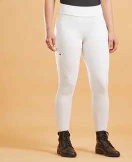 nohavice Dámske jazdecké legíny 500 na súťaže biele