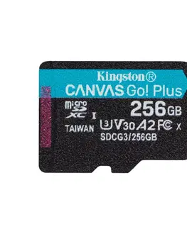 Pamäťové karty Kingston Canvas Go Plus Micro SDXC 256 GB, UHS-I U3 A2, Class 10 - rýchlosť 170/90 MB/s