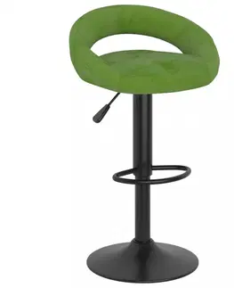 Barové stoličky Barová stolička zamat / kov Dekorhome Tmavo zelená