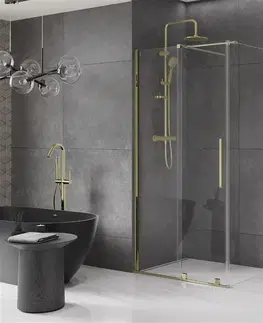 Sprchovacie kúty MEXEN/S - Velár sprchovací kút 110 x 75, transparent, zlatá 871-110-075-01-50