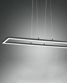 Závesné svietidlá Fabas Luce Stropné LED svietidlo Bard 92x32 cm antracit