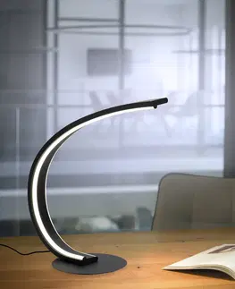 SmartHome stolové lampy Q-Smart-Home Paul Neuhaus Q-VITO stolová LED, ohnutá, čierna