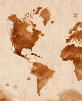 Obrazy na korku Obraz na korku mapa sveta v retro prevedení