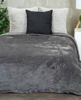 Prikrývky na spanie Matex Prehoz na posteľ Montana tmavosivá, 170 x 210 cm