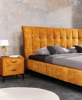 Postele LuxD Dizajnová posteľ Bailey 160 x 200 cm horčicový zamat