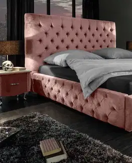 Postele LuxD Dizajnová posteľ Laney 160x200 cm staroružový zamat