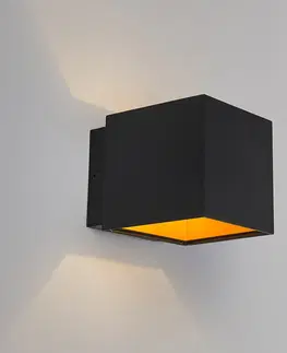 Nastenne lampy Dizajnové nástenné svietidlo čierna / zlatá vrátane LED - Caja