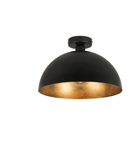 Stropne svietidla Priemyselné stropné svietidlo čierne so zlatom 35 cm - Magna