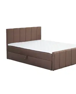 Postele Boxspringová posteľ, 140x200, hnedá, STAR