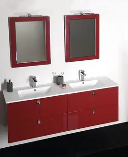 Kúpeľňa SAPHO - Kúpeľňový set MITRA 120, dvojumývadlo, bordo KSET-007
