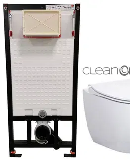 Záchody DEANTE Podstavný rám, pre závesné WC misy bez tlačidla + WC CERSANIT ZEN CLEANON + SEDADLO CST_WC01 X HA1