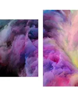Abstraktné obrazy 5-dielny obraz farebná špirála