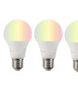 Ziarovky Inteligentná sada 3 E27 RGBW LED lampy A60 9W 800 lm 2200-4000K