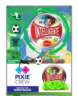 Kreatívne a výtvarné hračky PIXIE CREW - Zelený silikónový náramok s futbalovou tematikou