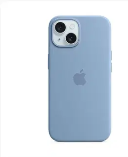 Puzdrá na mobilné telefóny Silikónový zadný kryt pre Apple iPhone 15 s MagSafe, ľadovo modrá MT0Y3ZM/A