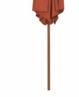 Slnečníky Záhradný slnečník s drevenou tyčou Ø 270 cm Sivohnedá taupe