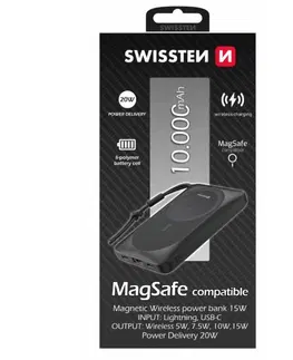Powerbanky Swissten powerbanka MagSafe 10 000 mAh, čierna 22013971