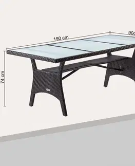 Záhradné stoly Záhradný stôl 190 cm Čierna