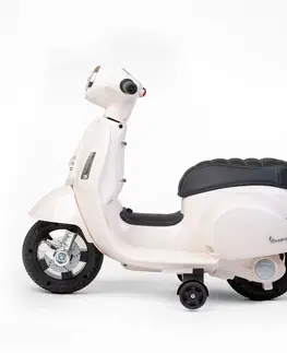 Detské vozítka a príslušenstvo Baby Mix Detská elektrická motorka Vespa, biela