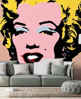 Samolepiace tapety Samolepiaca tapeta pop art Marilyn Monroe na hnedom pozadí