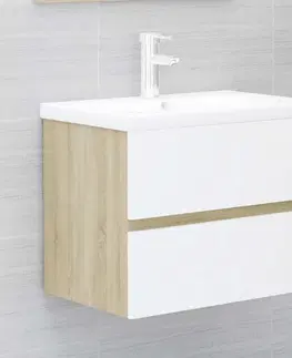 Kúpeľňové skrinky Skrinka pod umývadlo 60 cm Dekorhome Čierna lesk