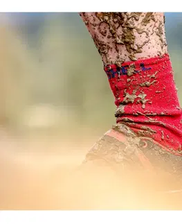 Pánske ponožky Nepremokavé ponožky DexShell Hytherm PRO Tangelo Red Stripe - M