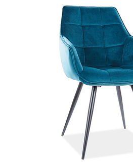 Jedálenské stoličky LAILA čalúnená stolička, zelená bluvel 28
