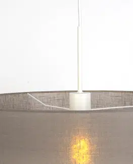 Zavesne lampy Vidiecka závesná lampa biela s tupým odtieňom 50 cm - Combi 1